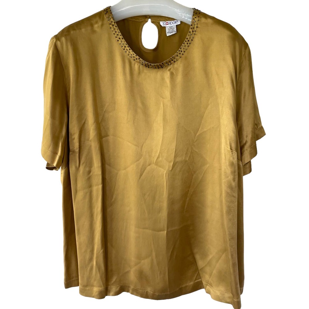 JG Hook Silk Gold Tone Blouse size 22W